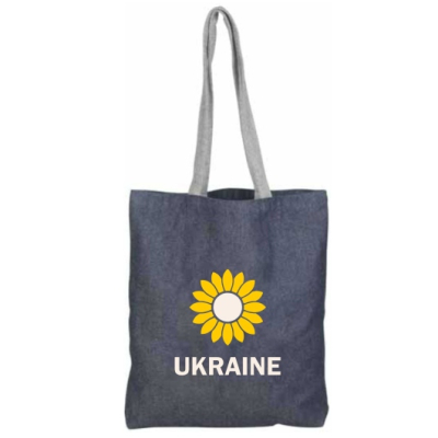 Сумка Сонях Ukraine з деніму синя, ручки бавовняні